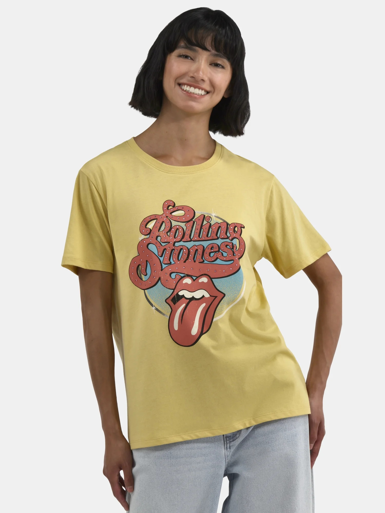 Time and Tru The Rolling Stones Vintage Logo Women's Graphic Tee, Sizes XS-XXXL | Walmart (US)