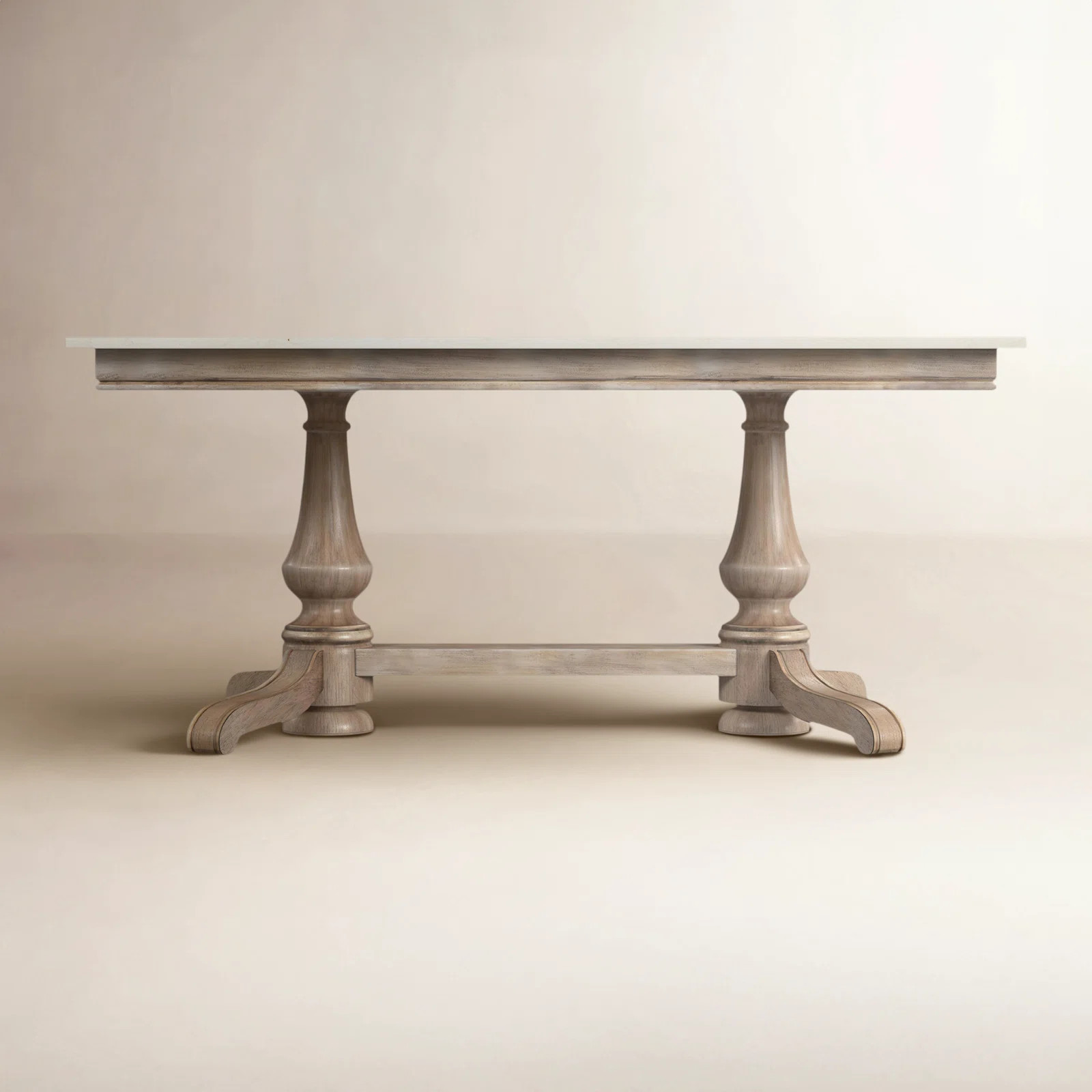 Aberdale 66" Trestle Dining Table with Marble Top | Birch Lane