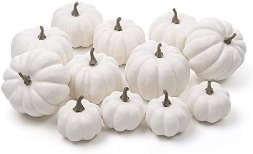 Ogrmar 12 Pack Artificial Assorted Pumpkins, Mini Fake Pumpkins Artificial Vegetables for Hallowe... | Amazon (US)