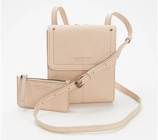 American Leather Co. Kansas Leather Crossbody with Coin Purse - QVC.com | QVC