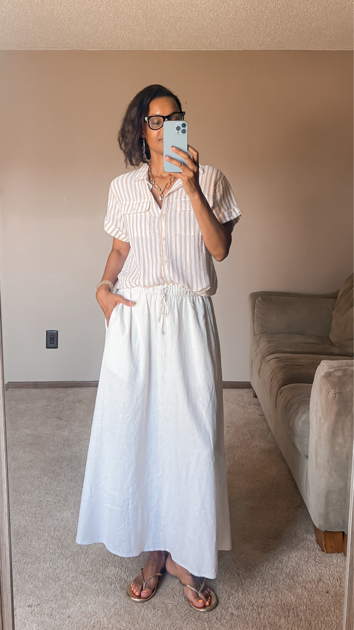 This linen maxi from @kohls and lightweight cotton top helps you stay cool in this summer heat.

#LTKootd #LTKOver40 #LTKSeasonal