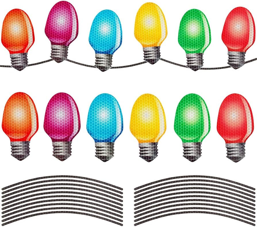 D-FantiX Reflective Christmas Car Magnets Set, Xmas Holiday Automotive Light Bulb Shaped Magnets ... | Amazon (US)
