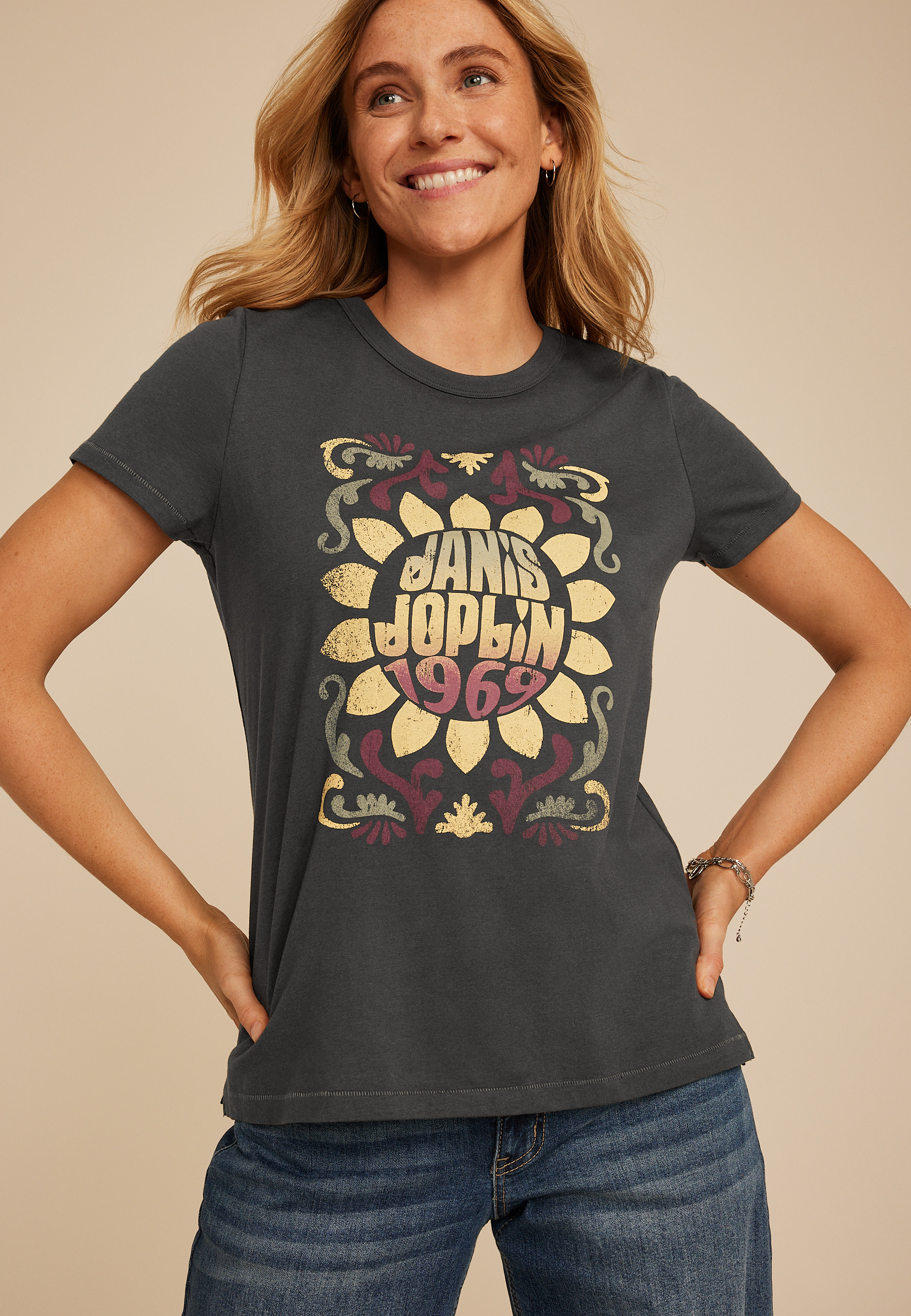 Janis Joplin 1969 Classic Fit Graphic Tee | maurices | Maurices