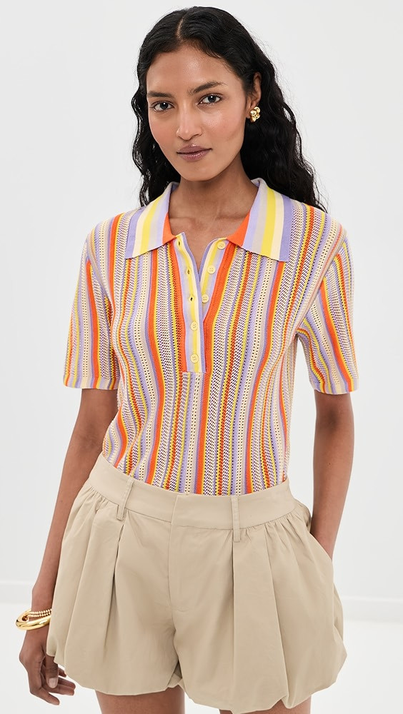 Stripe Sweater Collar Shirt | Shopbop