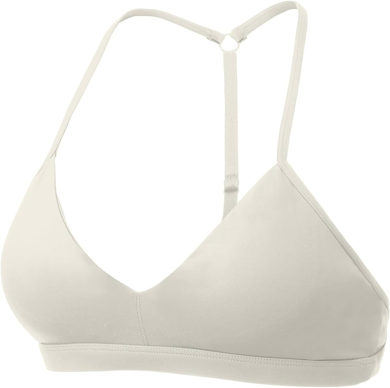 Comper Y Back Adjustable Sports Bra for Women Low Impact V Neck Workout Bras Thin Straps Yoga Bras with Removable Pads | Amazon (US)