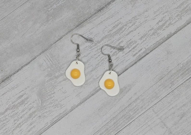 Fried Egg Dangle Earrings - Etsy | Etsy (US)