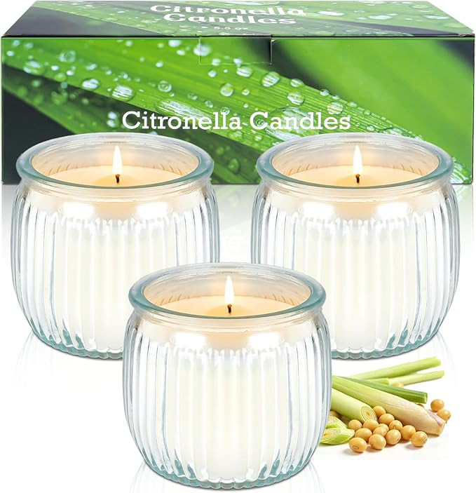 Citronella Candle Outdoor, 3 x 5.3oz Large Citronella Candles for Garden | Amazon (UK)