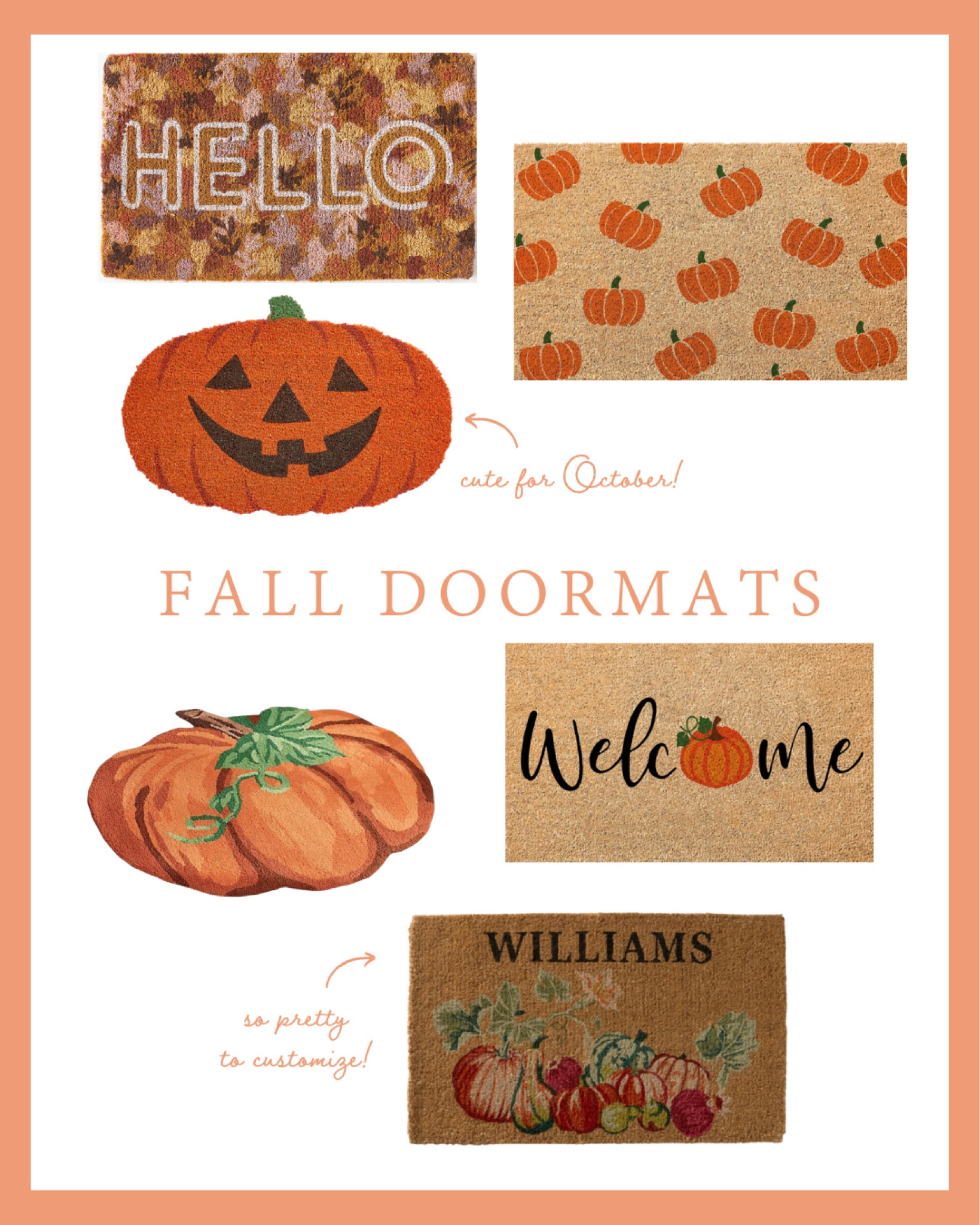 Pretty fall and Halloween doormats!

#LTKhome #LTKunder50 #LTKSeasonal