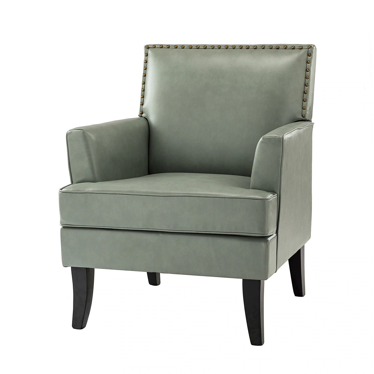 14 Karat Home Celadon 27.5-in W Casual SAGE Faux leather Accent Armchair one_size | CHS0439-SAGE | Lowe's