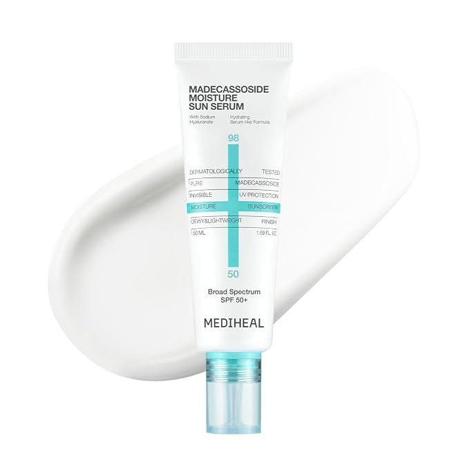 MEDIHEAL Madecassoside Moisture Sun Serum SPF 50+, Hydrating Korean Sunscreen for Face, Lightweig... | Amazon (US)