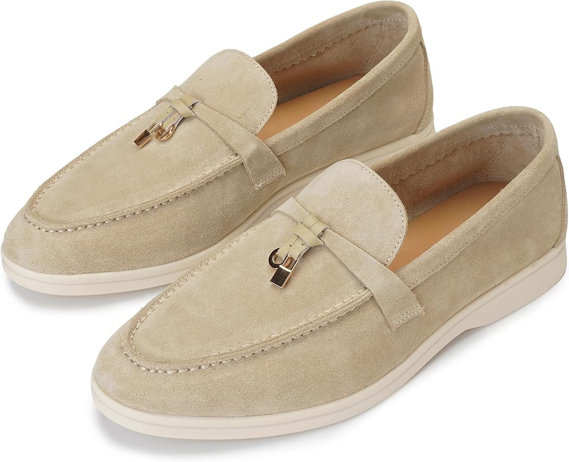 Loafers for Women 2024, Womens Moccasin Slippers Suede Flats Soft Sole Comfortable Dressy Walking... | Amazon (US)