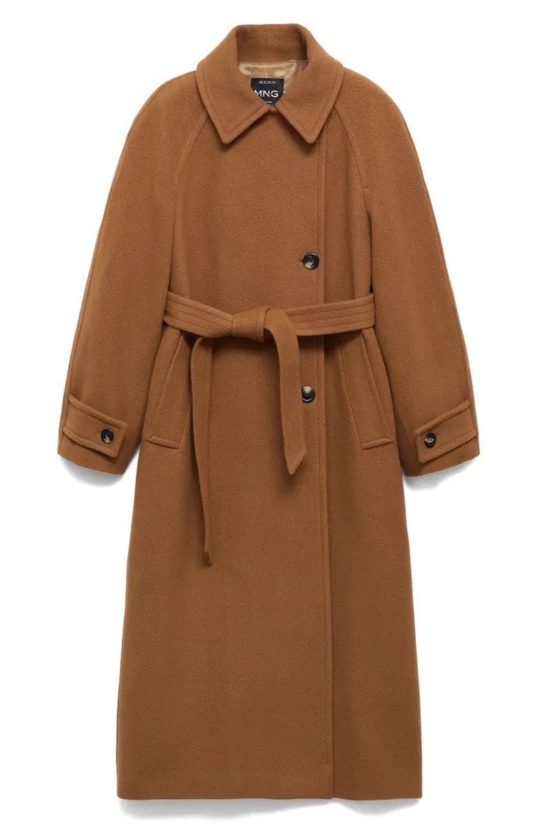 MANGO Wool Blend Belted Coat | Nordstrom | Nordstrom
