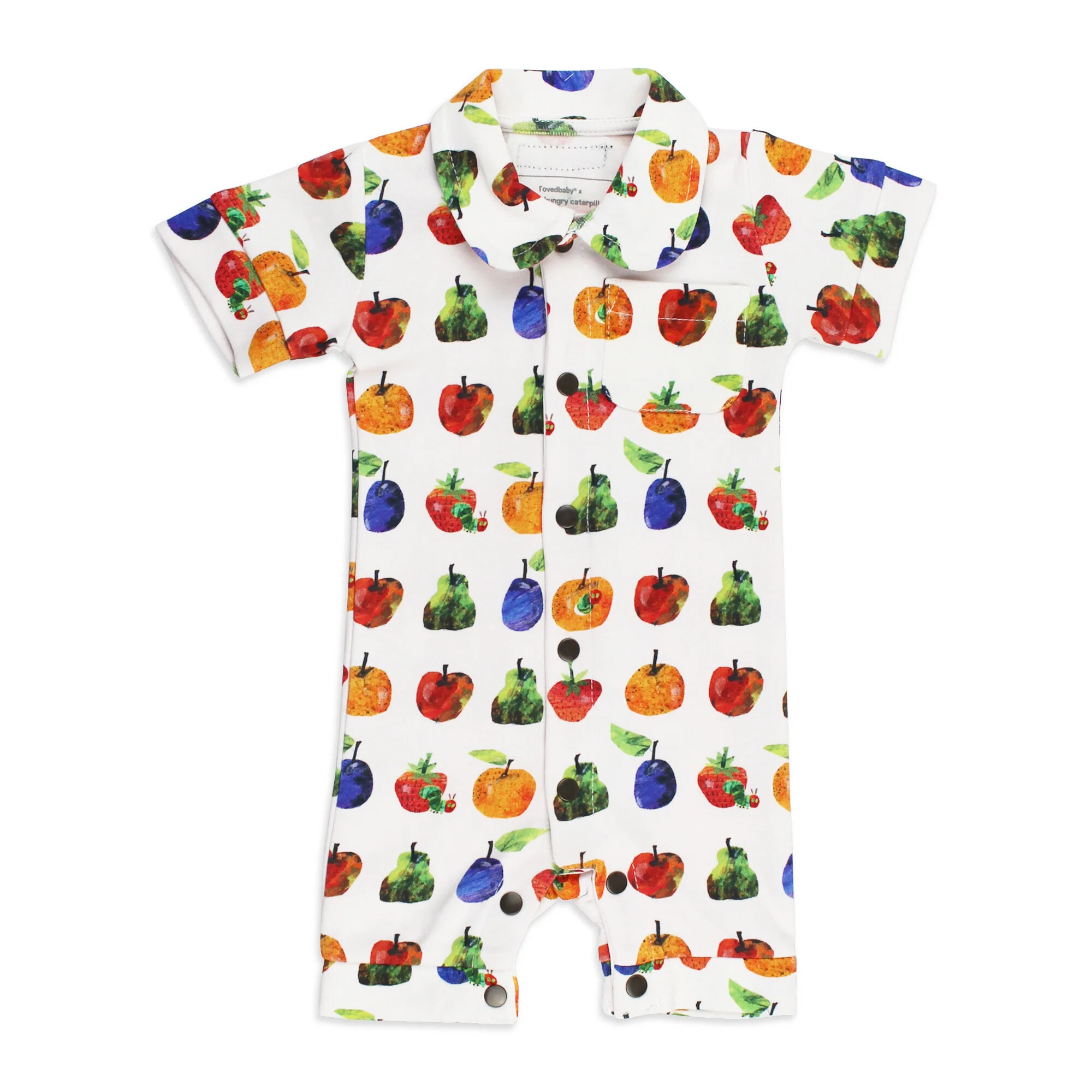 Organic S/Sleeve Coverall in Fruit | L'ovedbaby
