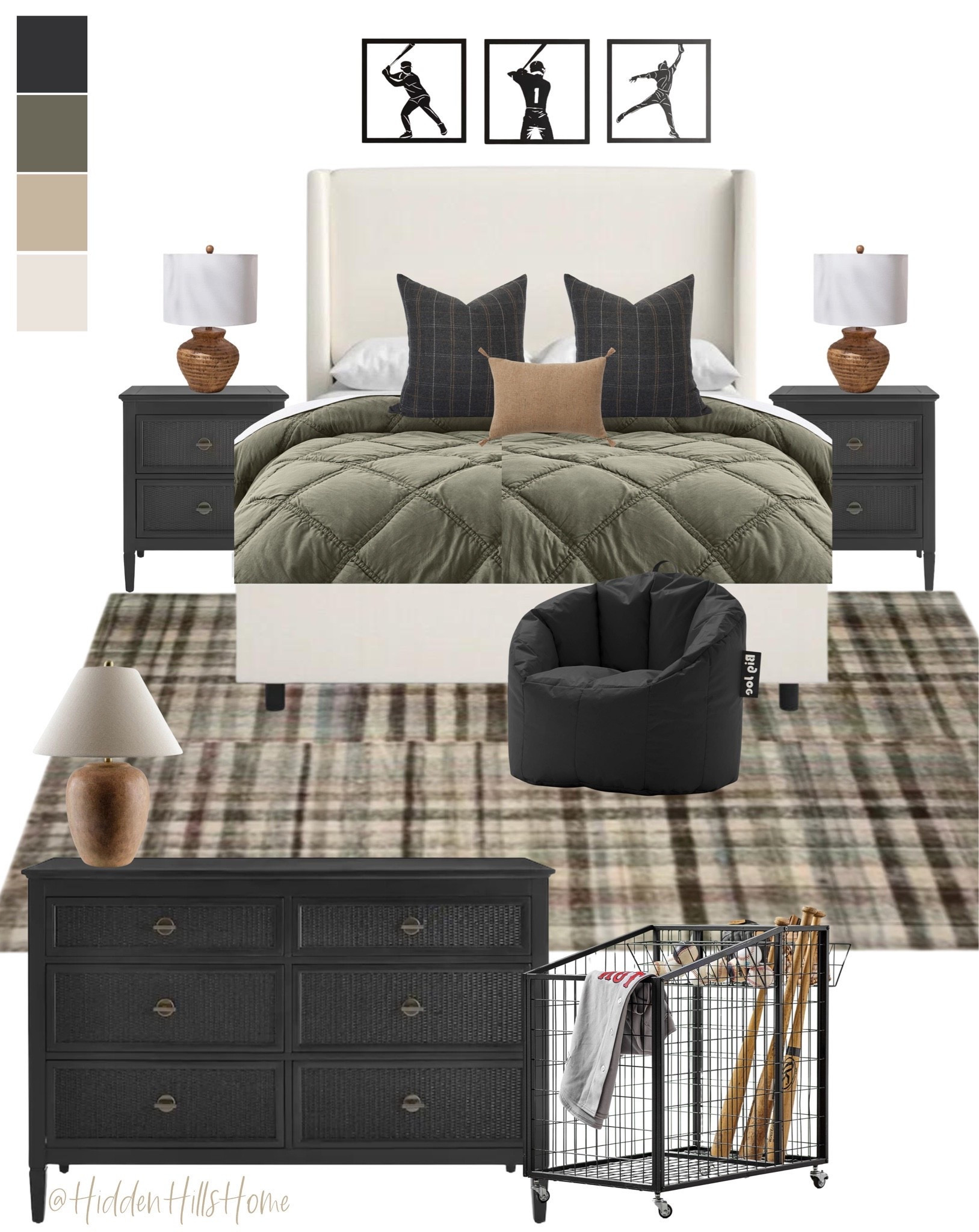Teen boys room decor, boys bedroom mood board, teen boys room design, masculine bedroom #boysroom