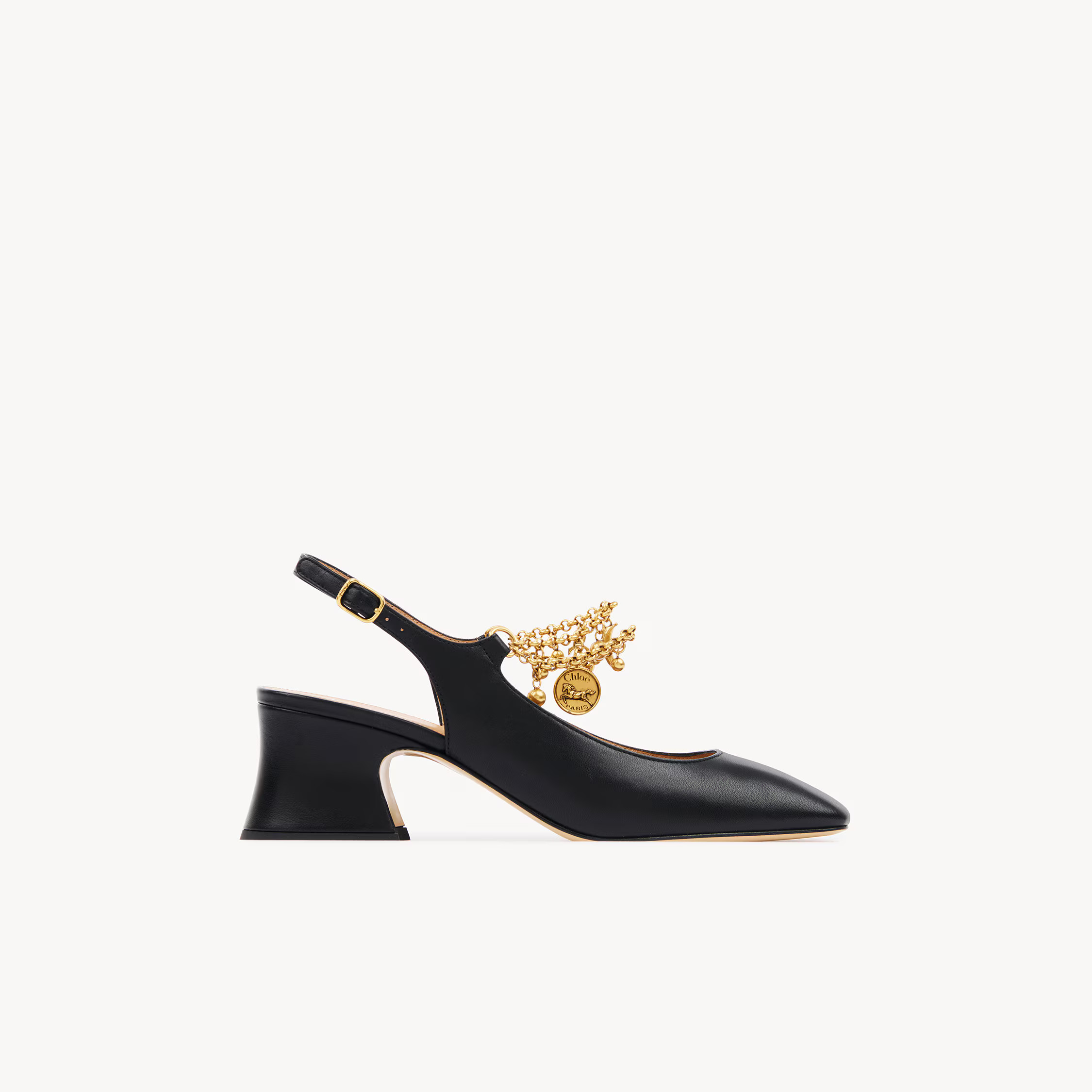 Chloé - Chloé Charms pump - Black - 39.5 - Domestic Lamb | Chloe US