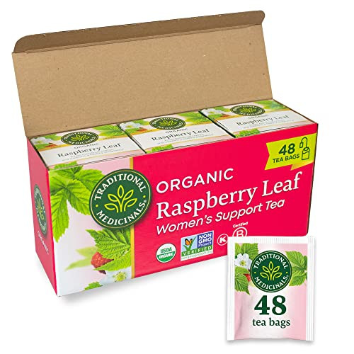 Traditional Medicinals Tea, Organic Raspberry Leaf, Eases Menstrual Cramps, Supports a Healthy Pregnancy, 48 Tea Bags (3 Pack) | Amazon (US)