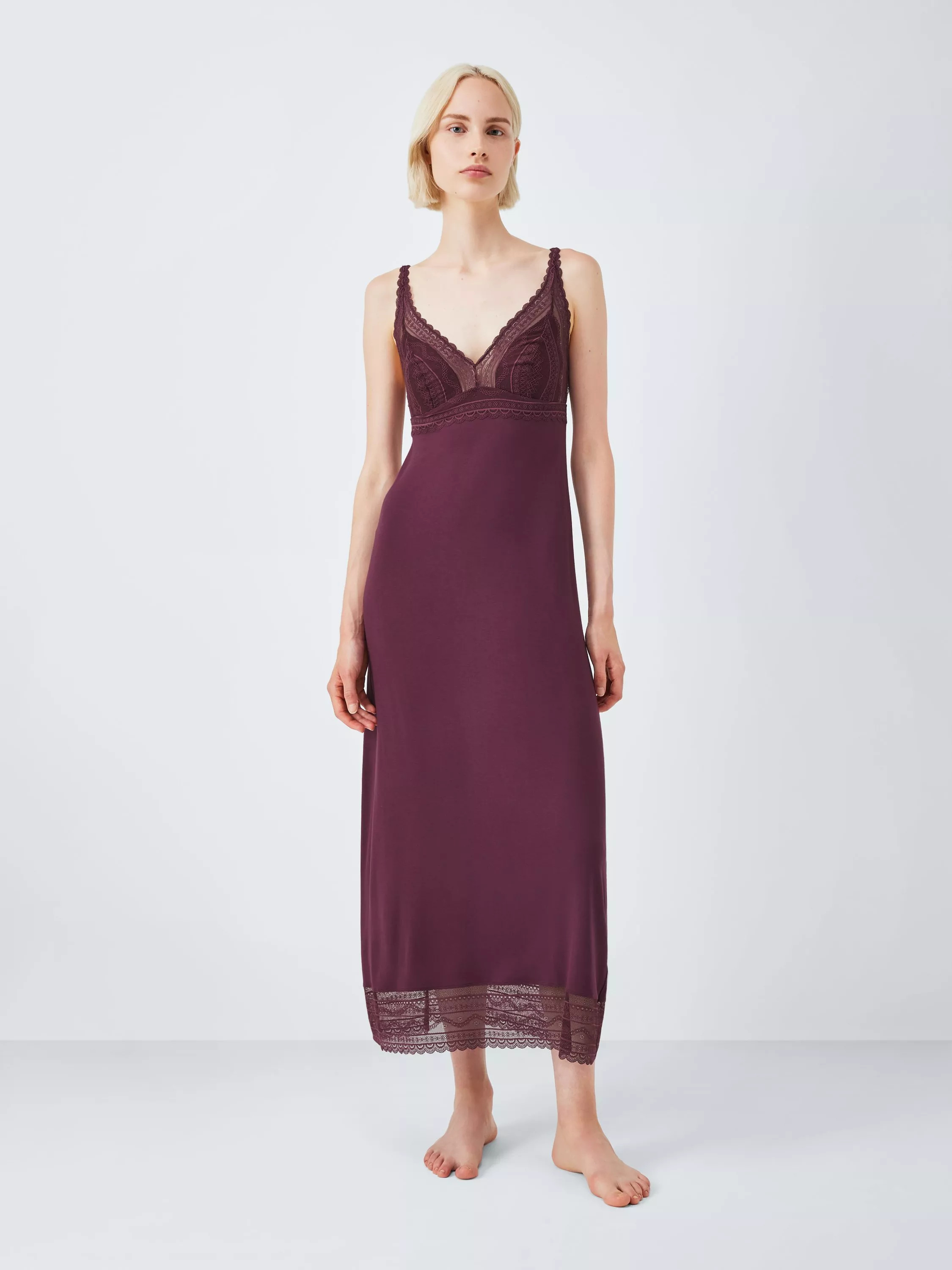 John Lewis Willow Lace Chemise, Fig | John Lewis (UK)