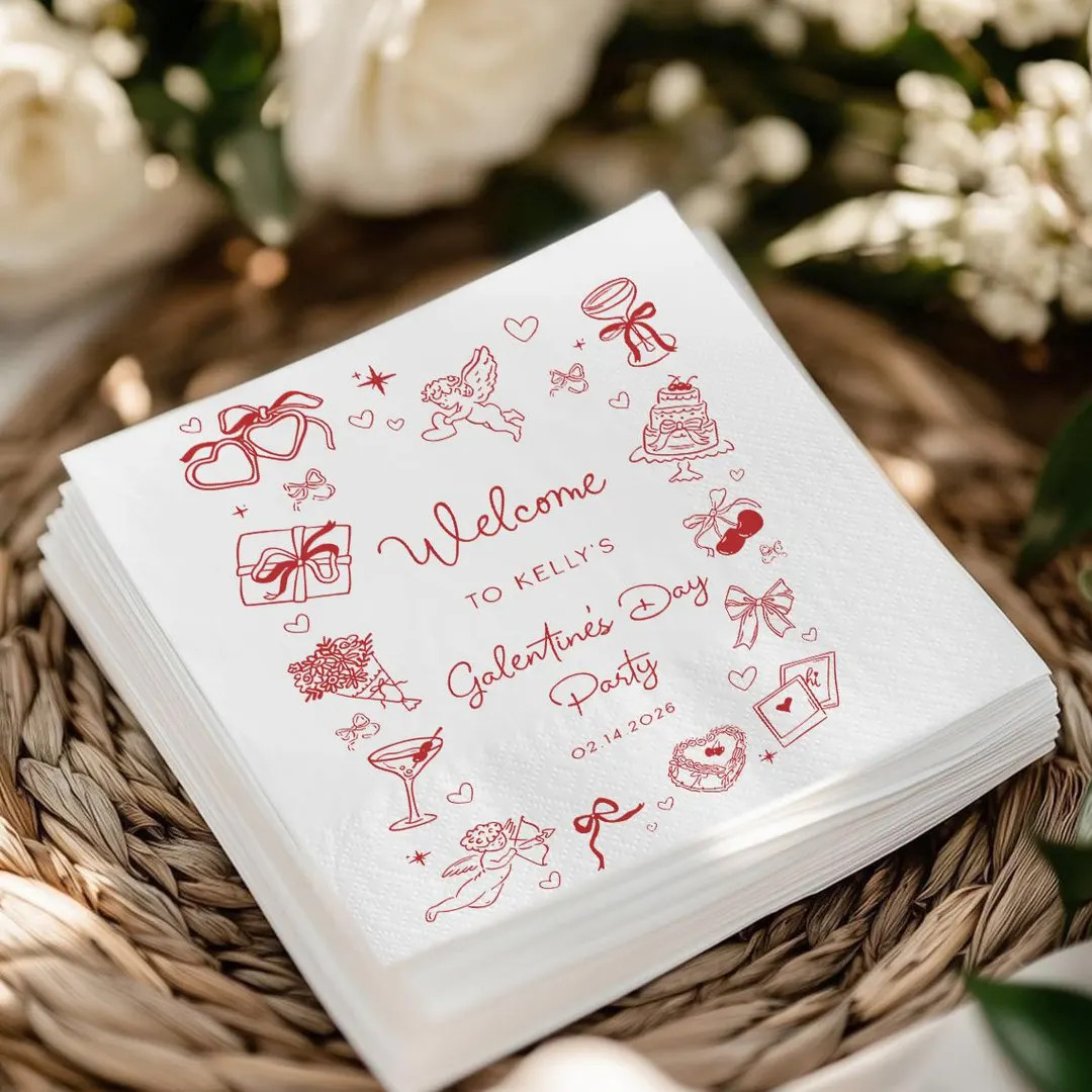 Personalized Galentine’s Day Napkins, Custom Galentines Party Napkins, Valentine Girls Night De... | Etsy (US)