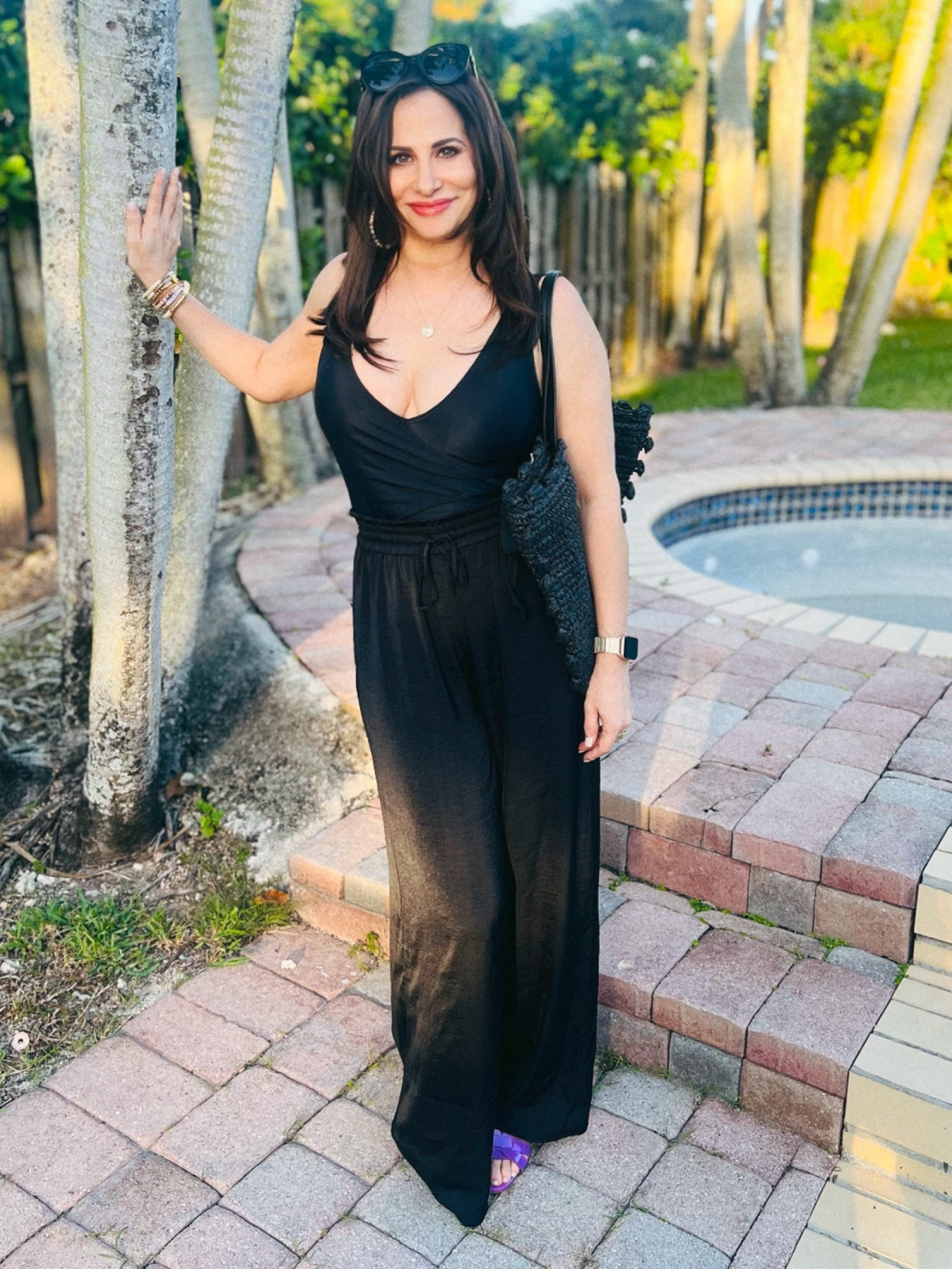 Swimsuit with support , wearing a size 6 , pant coverup size xs. 

#LTKswim #LTKover40 #LTKSeasonal