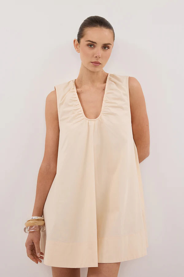 GABBY BUTTERMILK COTTON MINI DRESS | DISSH