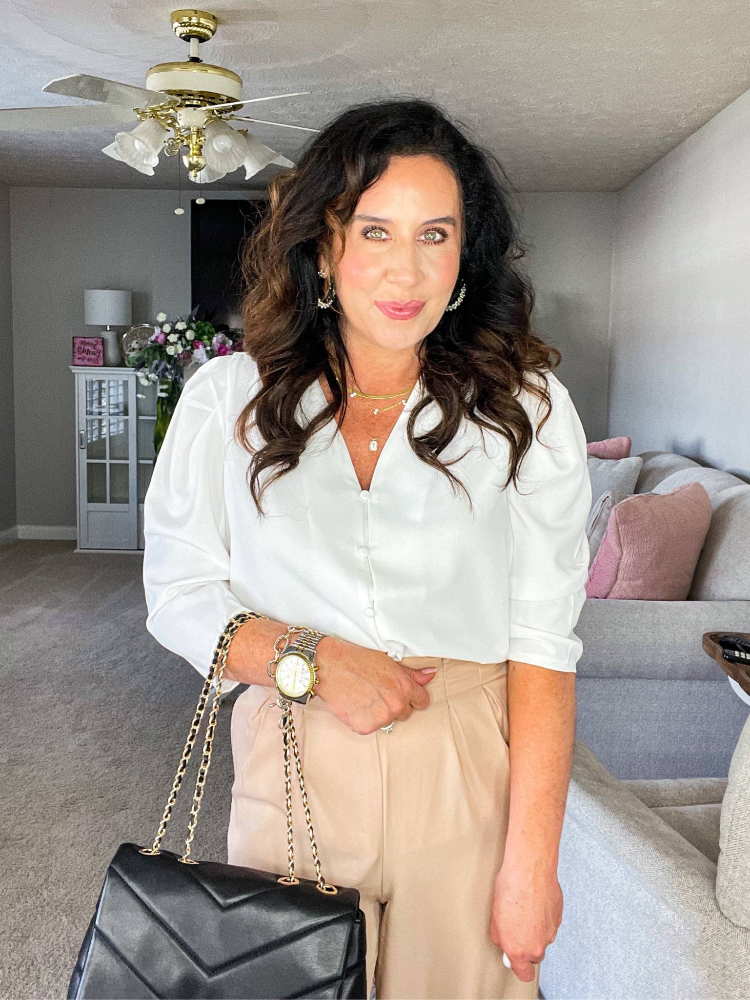 Work blouse 
White blouse
3/4 sleeve blouse 

#LTKunder50 #LTKworkwear