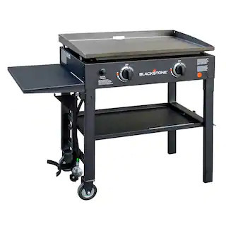 28 in. 2-Burner Griddle Cooking Station in Black | The Home Depot