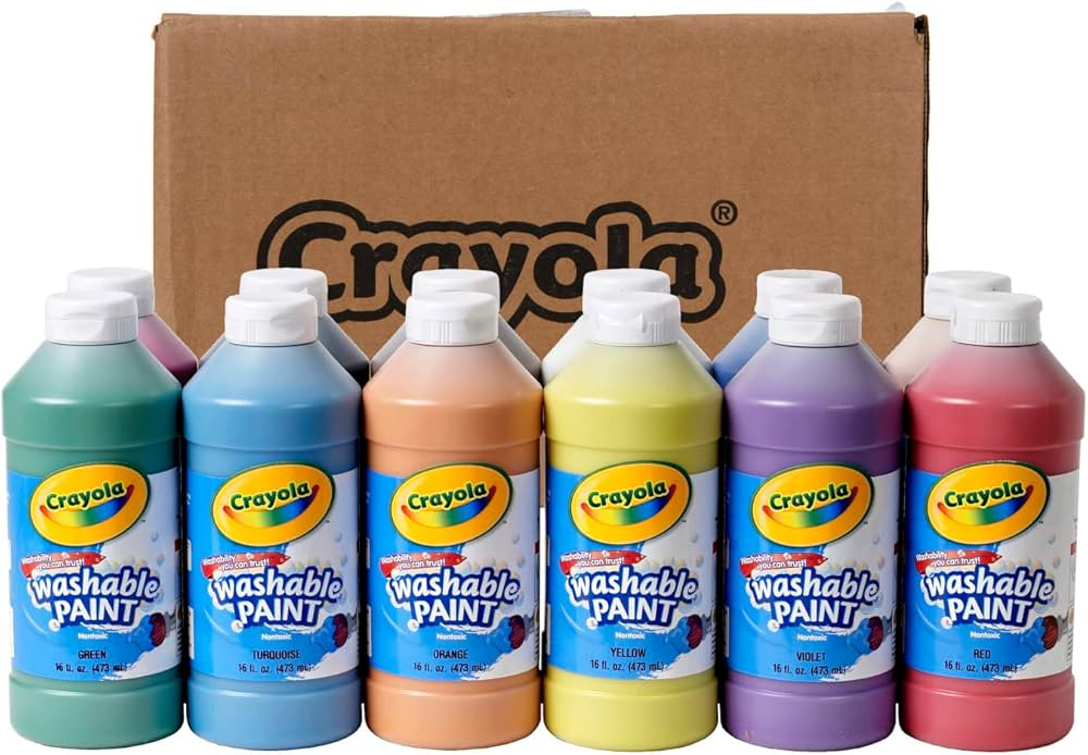 Crayola Washable Paint (12ct), Paint Set for Kids, Nontoxic Paint, Kids Craft Supplies, For Class... | Amazon (US)