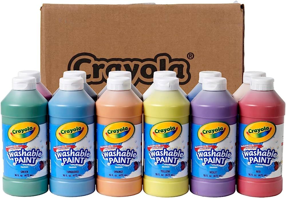 Crayola Washable Paint (12ct), Paint Set for Kids, Nontoxic Paint, Kids Craft Supplies, for Class... | Amazon (US)