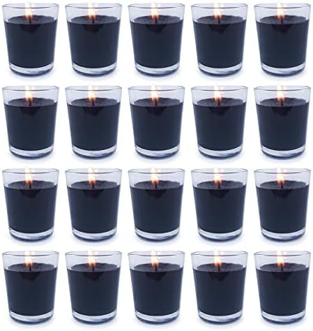 Black Votive Candles in Glass Small Unscented Soy Wax Candes for Home Party, 20 Packs | Amazon (US)
