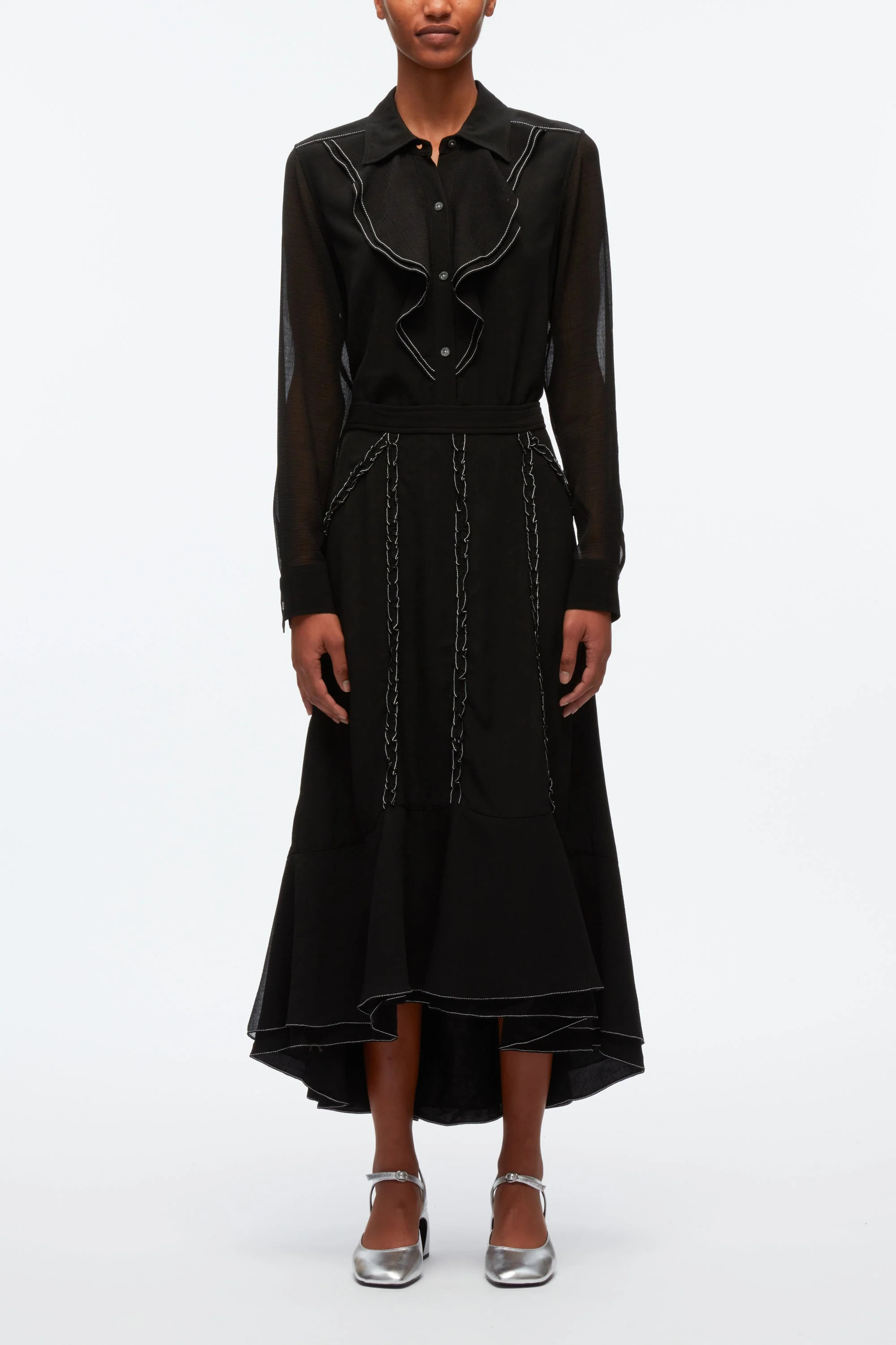 Ruffle Shirt With Contrast Stitching | 3.1 Phillip Lim