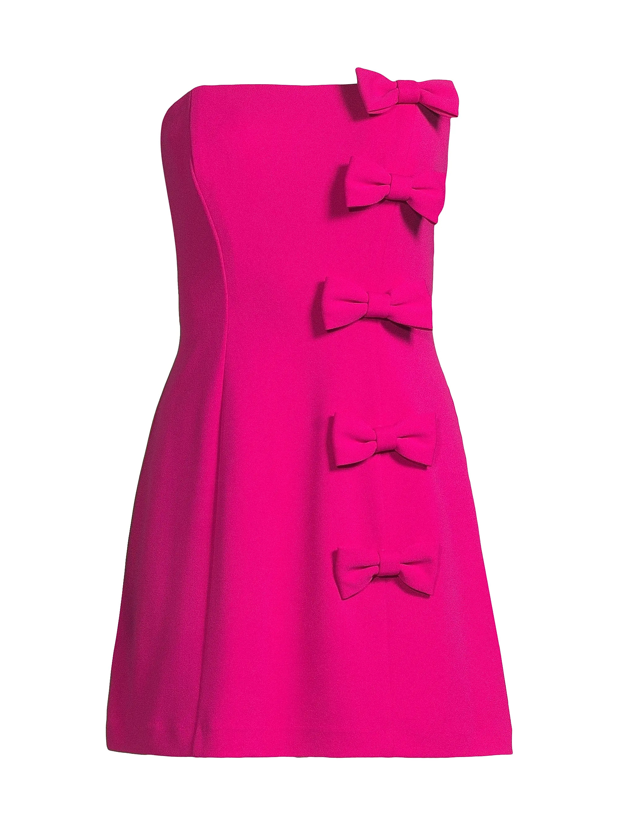 Bow Detail Crepe Strapless Minidress | Saks Fifth Avenue