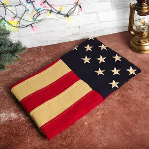 Handmade Cotton American Flag: Vintage Patriotic Wall Decor (60"x36") | Etsy (Global)