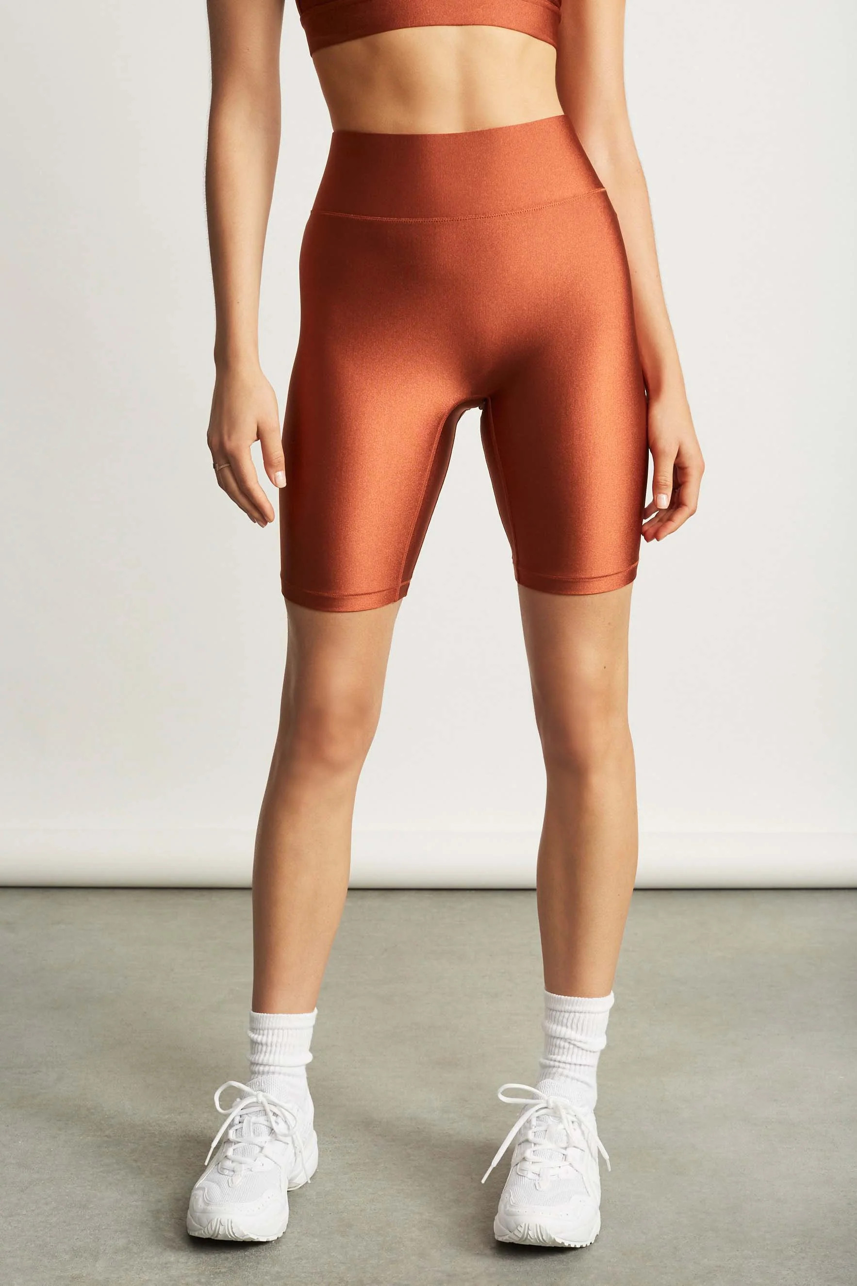 High Waisted Center Stage Biker Short | Bandier