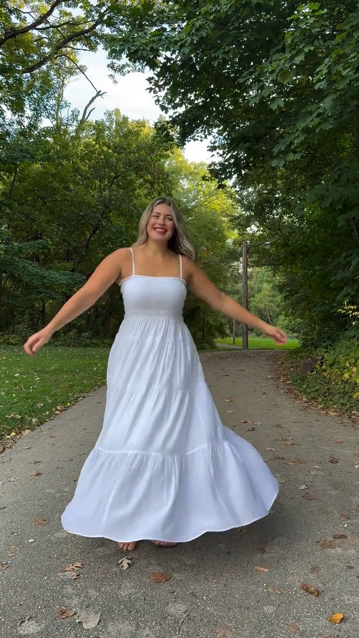 Hanging onto every last bit of summer that I can 🤍 feeling extra happy, twirly, and tapped into my child like self in this tall dress 🕊️ 

#americantall