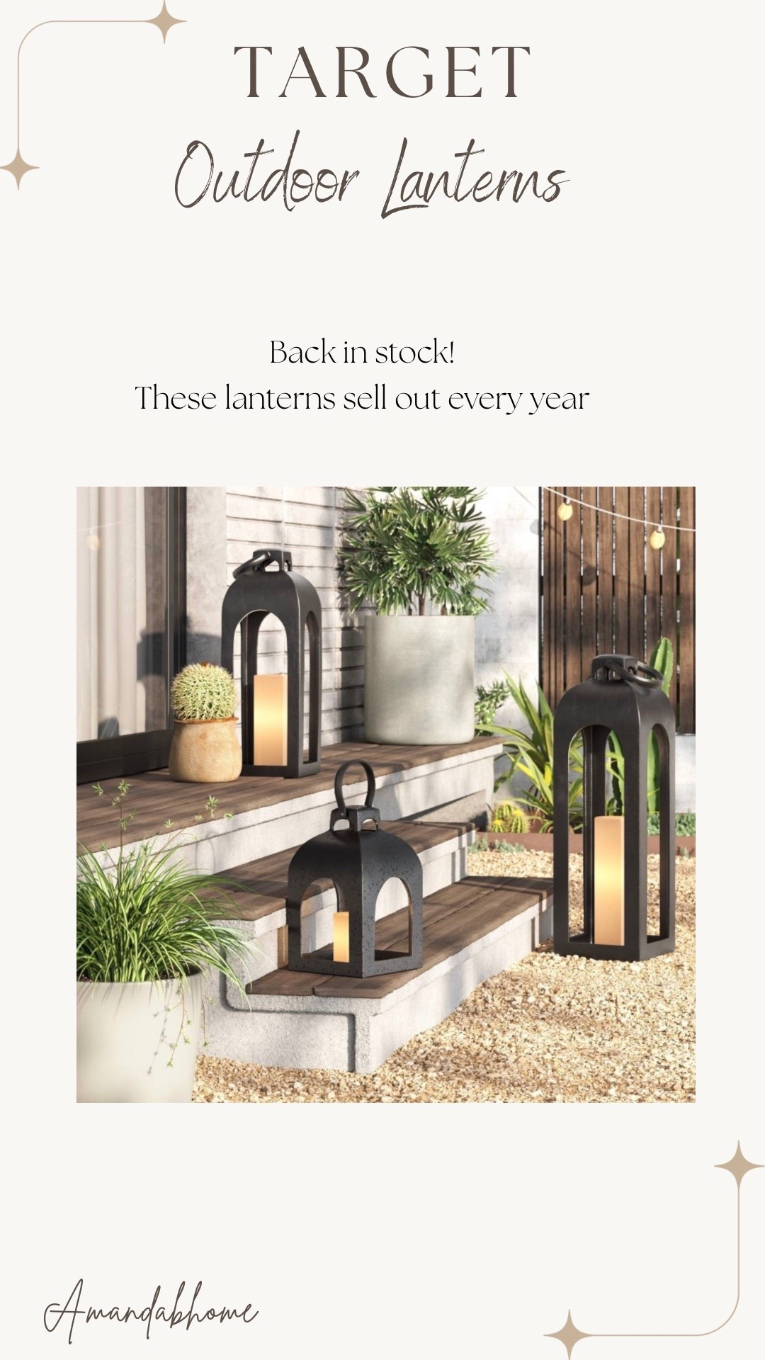 Outdoor patio decor! I love these large lanterns, they sell out every year so grab them now!

#LTKHome