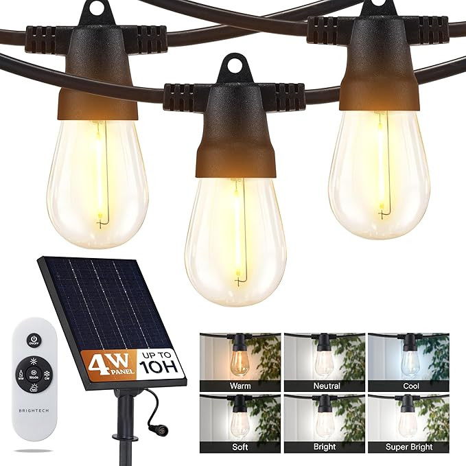 Brightech Ambience Pro 27-Ft Solar String Lights for Outside - Super Bright Remote Control Color ... | Amazon (US)