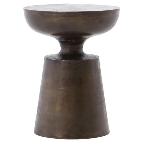 Ozera Global Antique Rust Outdoor End Table | Kathy Kuo Home