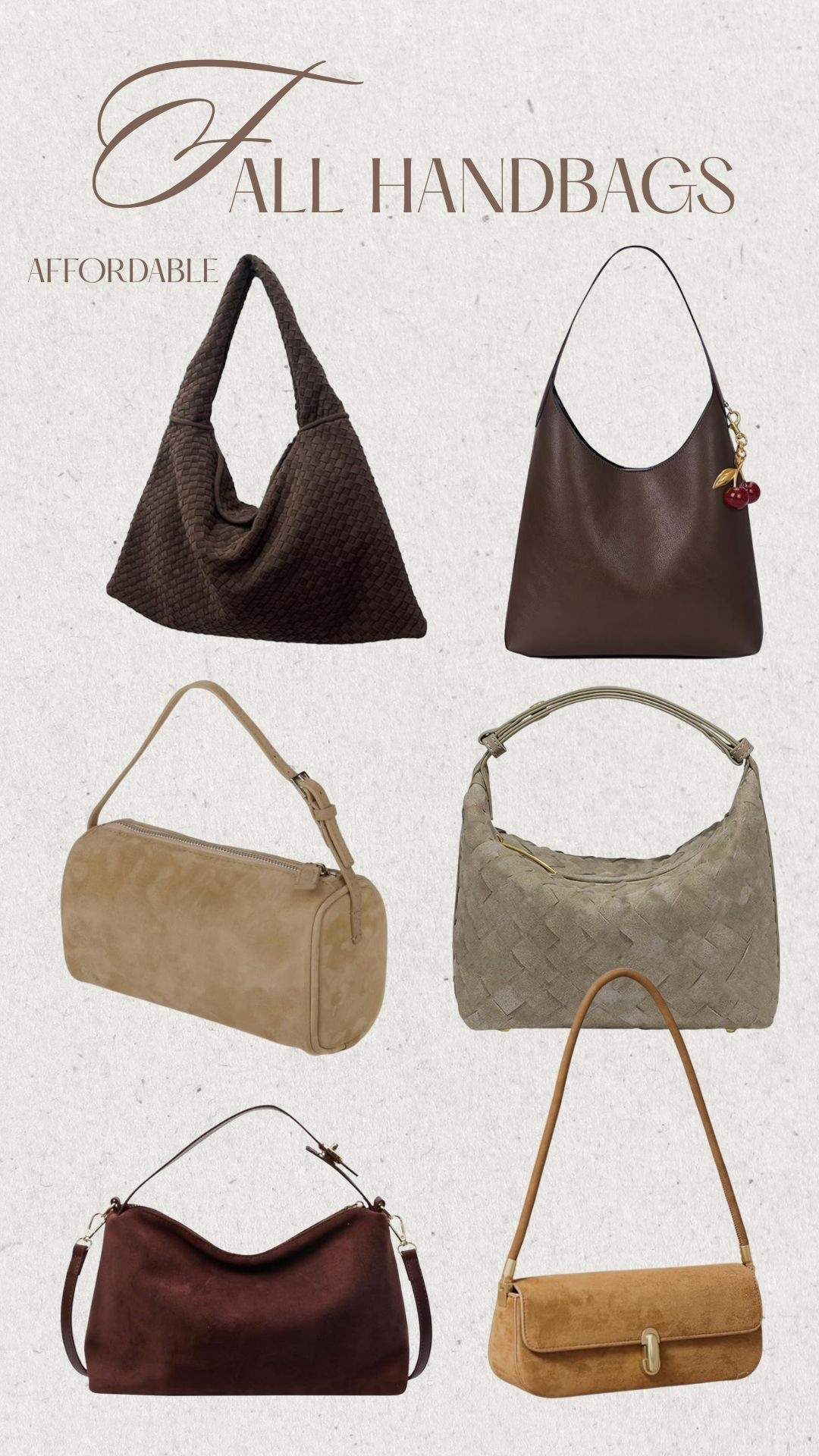 Affordable fall handbags 💼

Fall, fall handbag, fall purse, fall style, fall fashion, affordable handbag 



#LTKSeasonal #LTKStyleTip #LTKFindsUnder100