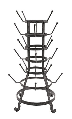 Creative Co-op Zinc Bottle Holder with Hooks, Black | Amazon (US)