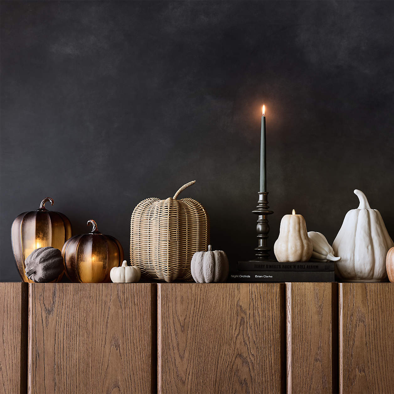 Amber Mini Glass Pumpkin + Reviews | Crate & Barrel | Crate & Barrel
