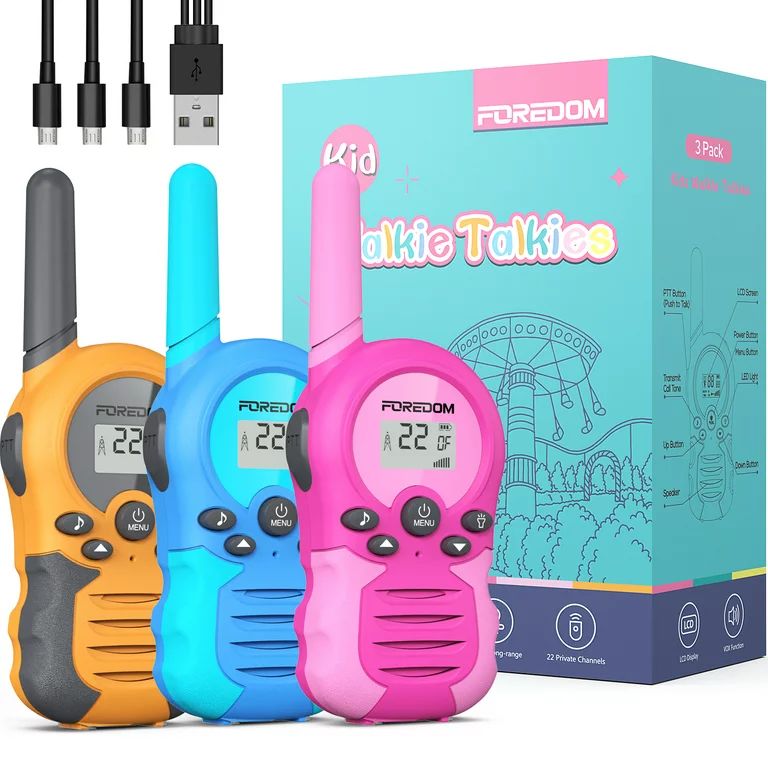 FOREDOM FD688 Rechargeable Walkie Talkies for Kids with Flashlight, 3 Pack | Walmart (US)