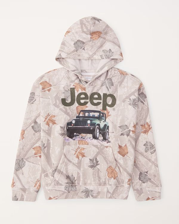 camo jeep graphic popover hoodie | Abercrombie & Fitch (US)