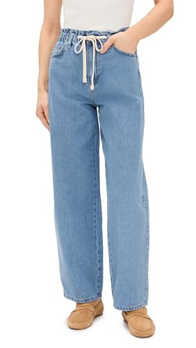 Aligne Women's Ida Tie Waist Jeans, Light Wash, Blue, 12 | Amazon (US)