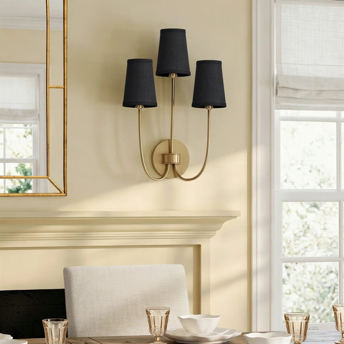 Revel 3 - Light Dimmable Brass Armed Sconce | Wayfair North America
