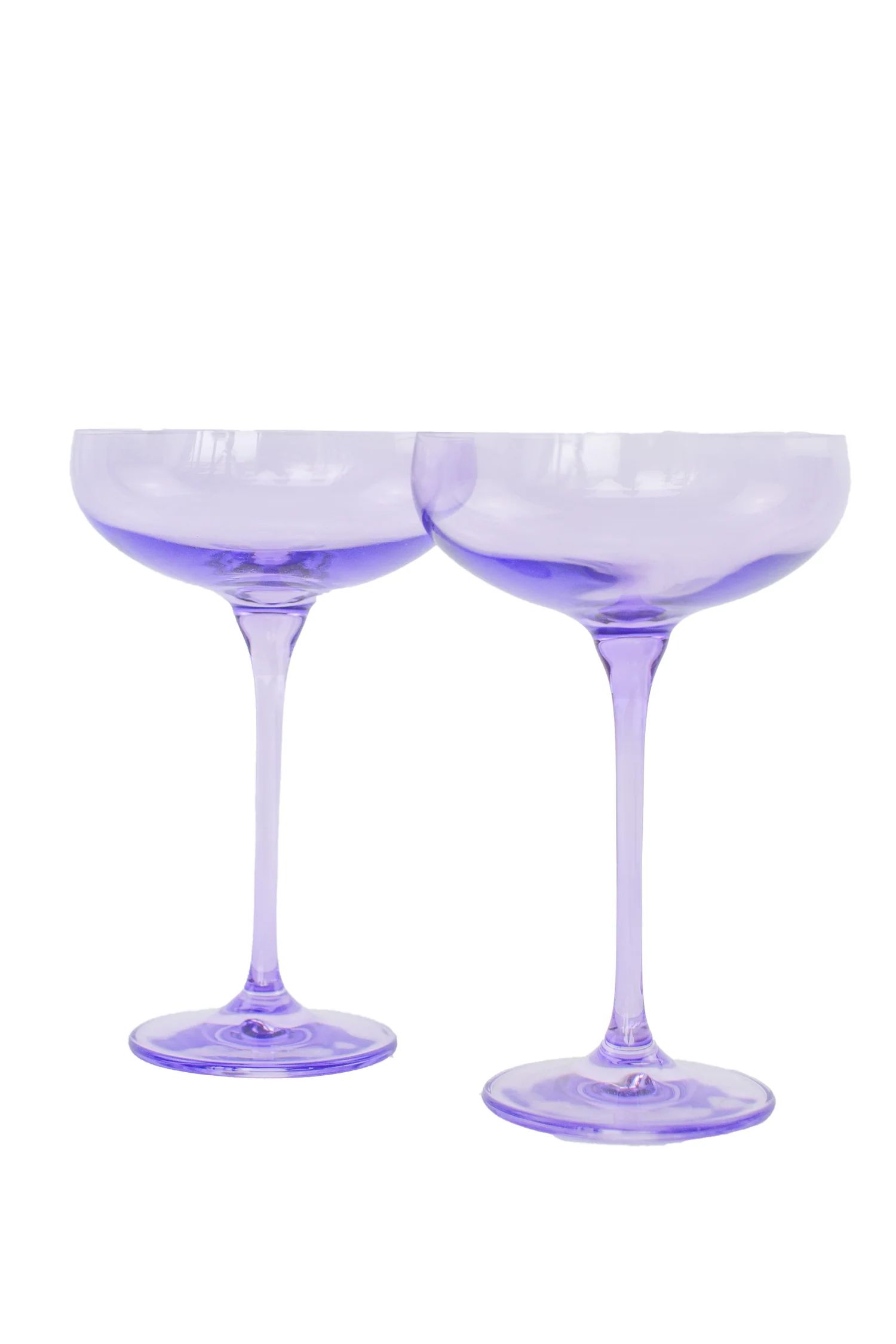 Estelle Colored Champagne Coupe Stemware - Set of 2 {Lavender} | Estelle Colored Glass