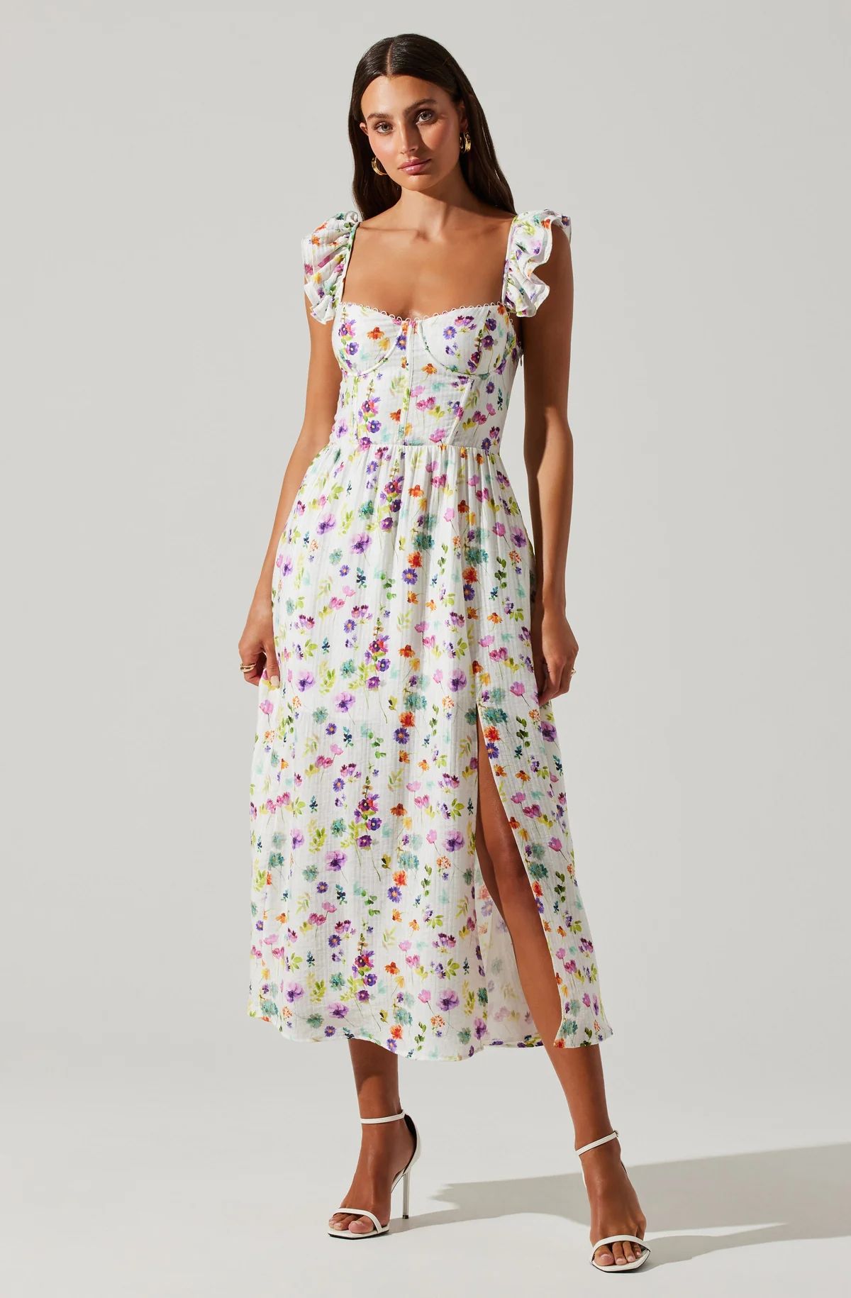 Wedelia Floral Bustier Midi Dress | ASTR The Label (US)