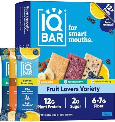 IQBAR Clean Plant Protein Bars - Fruit Lovers Variety Pack - 12 Count - Keto, Vegan, High Fiber, ... | Amazon (US)