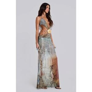 Jaded London Vida Backless Maxi Dress Shell Small | Poshmark