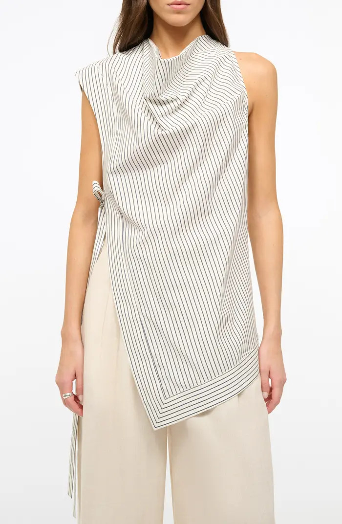 STAUD Asymmetric Cowl Neck Sleeveless Top | Nordstrom | Nordstrom