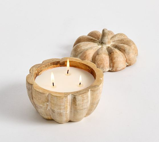 Wooden Pumpkin Candle - Pumpkin Pie | Pottery Barn (US)